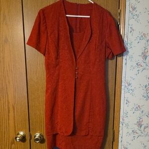 Elegant Red Short Sleeve Dress